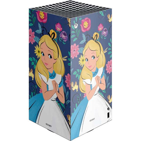 Disney Alice in Wonderland (animated) Floral Print XBox Series X Digital Edition Console Skin